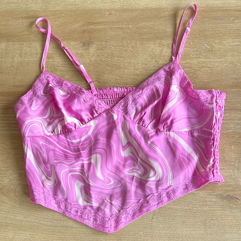 wild fable by target marbled lace satin top